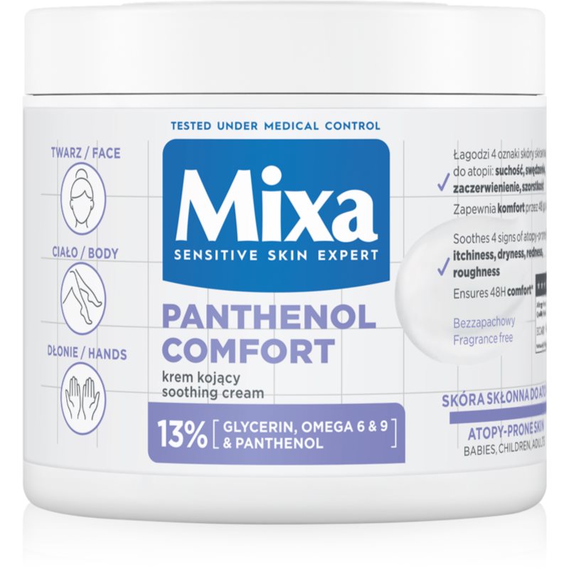 Mixa Panthenol Comfort Łagodzący Krem do twarzy i ciała dla skóry atopowej 400 ml