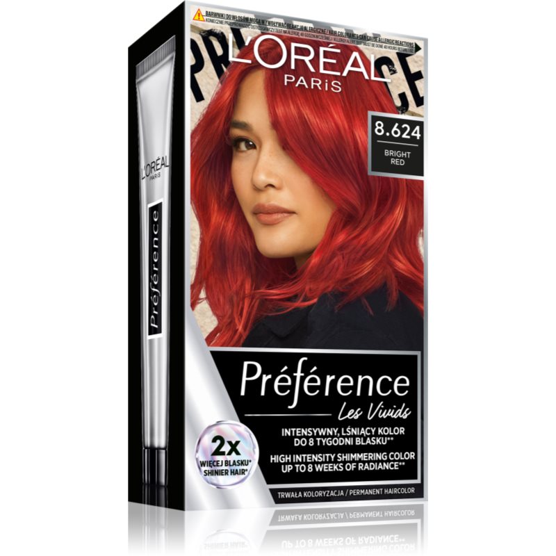 Loreal Preference Vivid Colors Farba do włosów nr 8.624 Bright Red Montmartre) 1op