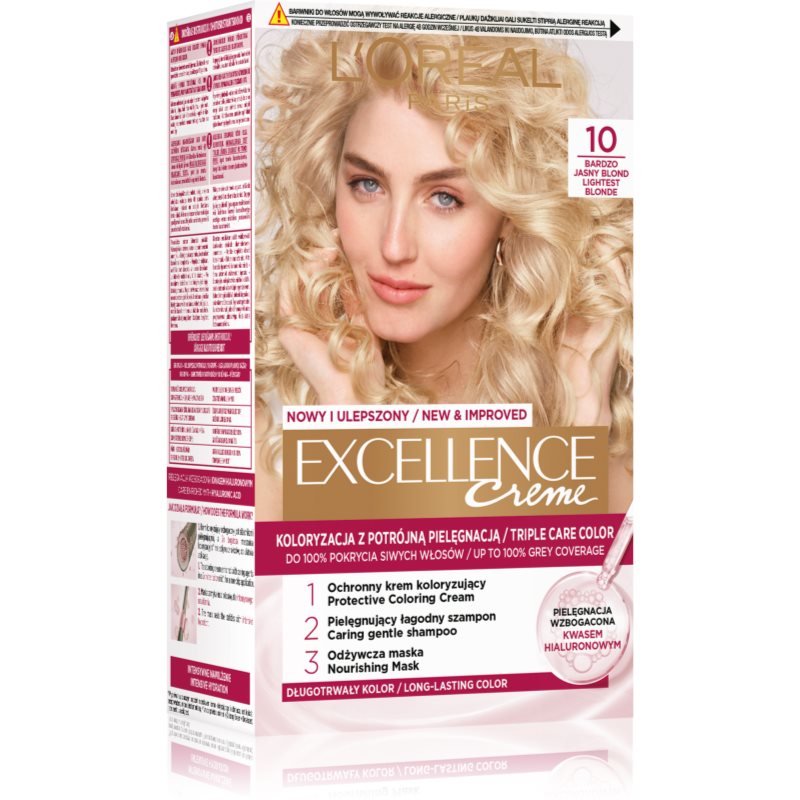 L’Oréal Paris Excellence Créme trwała farba do włosów 10 bardzo jasny blond