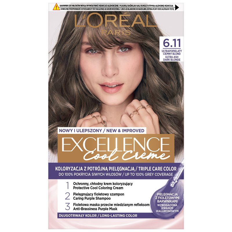 Loreal L'Oreal L'Oreal Cool Creme Farba do włosów 6.11 Ultrapopielaty Ciemny Blond
