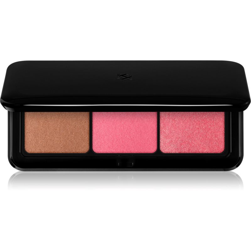 KIKO Milano Multi Finish Trio Blush & Bronzer Palette paleta do twarzy z 1 bronzerem i 2 różami o wykończeniu matowym i metalicznym 03 Pink