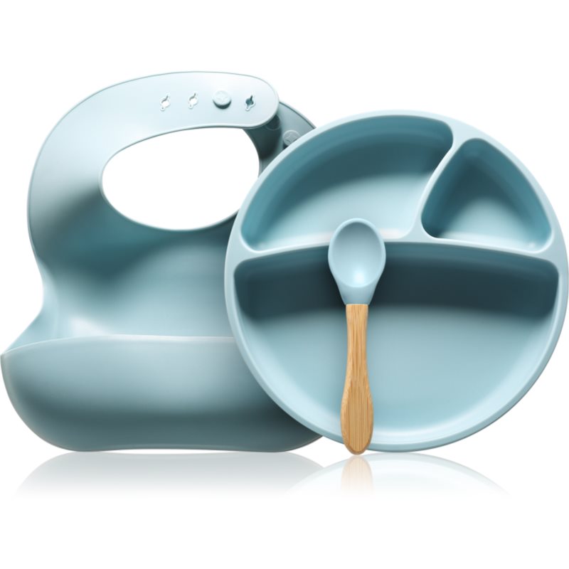 Minikoioi BLW II Mineral Blue zestaw naczyń