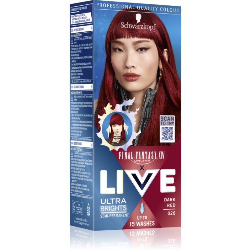 Schwarzkopf Live Ultra Brights X Final Fantasy XIV Online farba do włosów 026 Dark Red