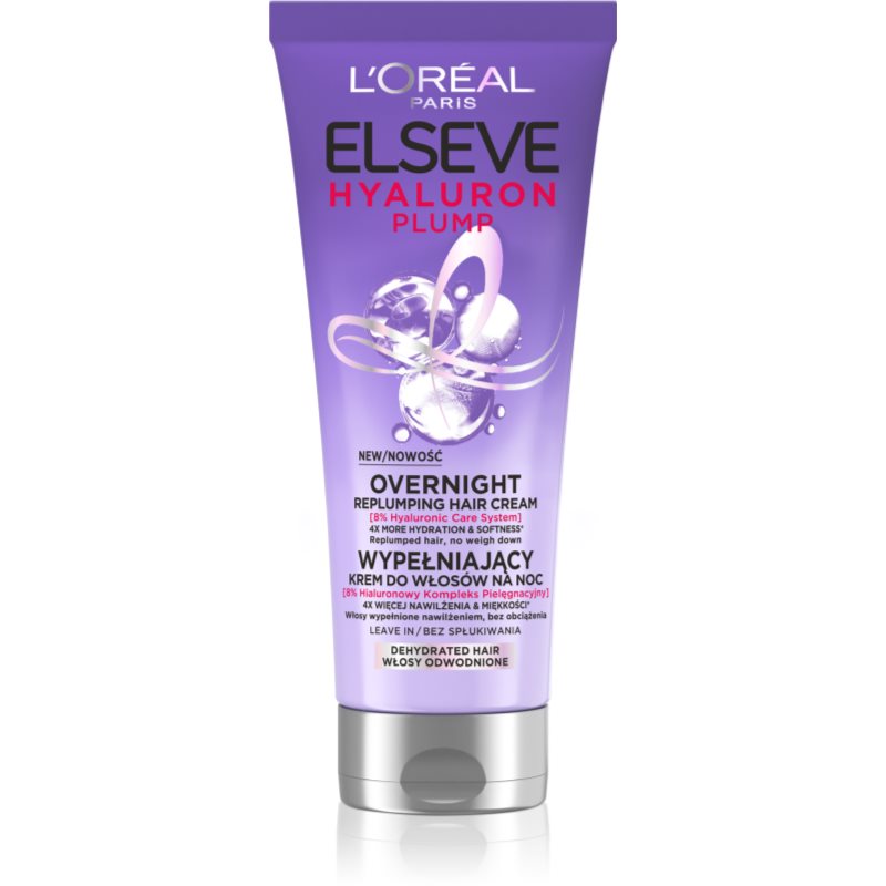 L'oreal Elseve Hyaluron Plump Wypełniający Krem do włosów na noc, bez spłukiwania