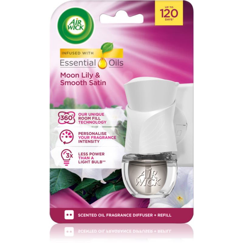 Air Wick Moon Lily & Smooth Satin Electric elektryczny odświeżacz powietrza z napełnieniem 19 ml