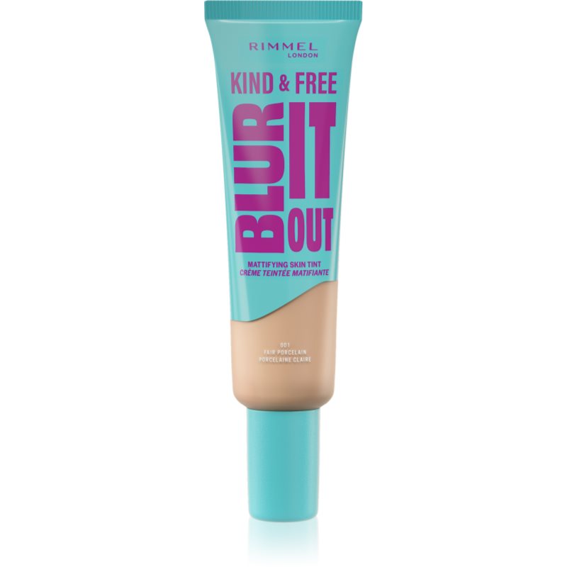Rimmel Kind & Free Blur It Out Skin Tint Matujący podkład do twarzy, 001 Fair Porcelain