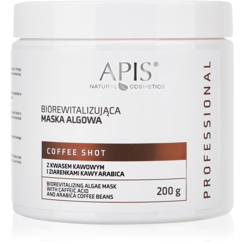 APIS Coffee Shot Biorewitalizująca Maska Algowa z Kwasem Kawowym i Ziarenkami Kawy 200g