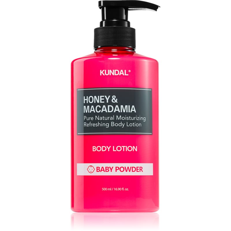 KUNDAL Honey & Macadamia Baby Powder odżywcze mleczko do ciała o działaniu nawilżającym 500 ml
