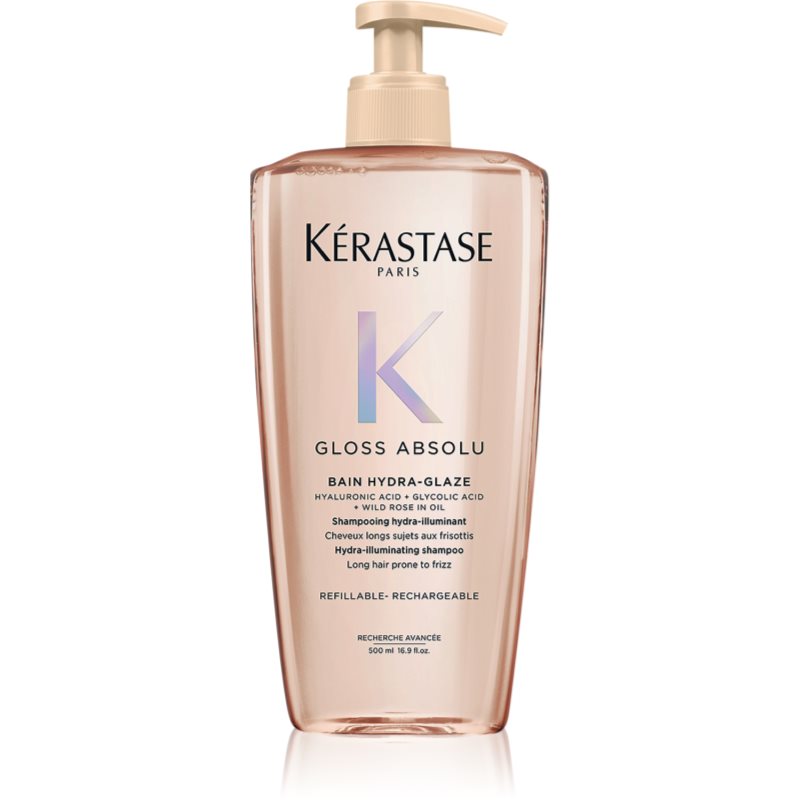Kerastase Gloss Absolu Hydra Glaze, kąpiel, szampon nawilżająco-nabłyszczający do włosów puszących się, 500ml