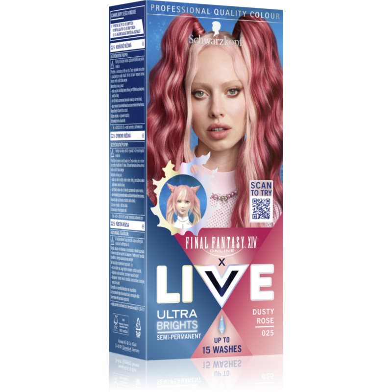 Schwarzkopf Live Ultra Brights X Final Fantasy XIV Online farba do włosów 025 Dusty Rose