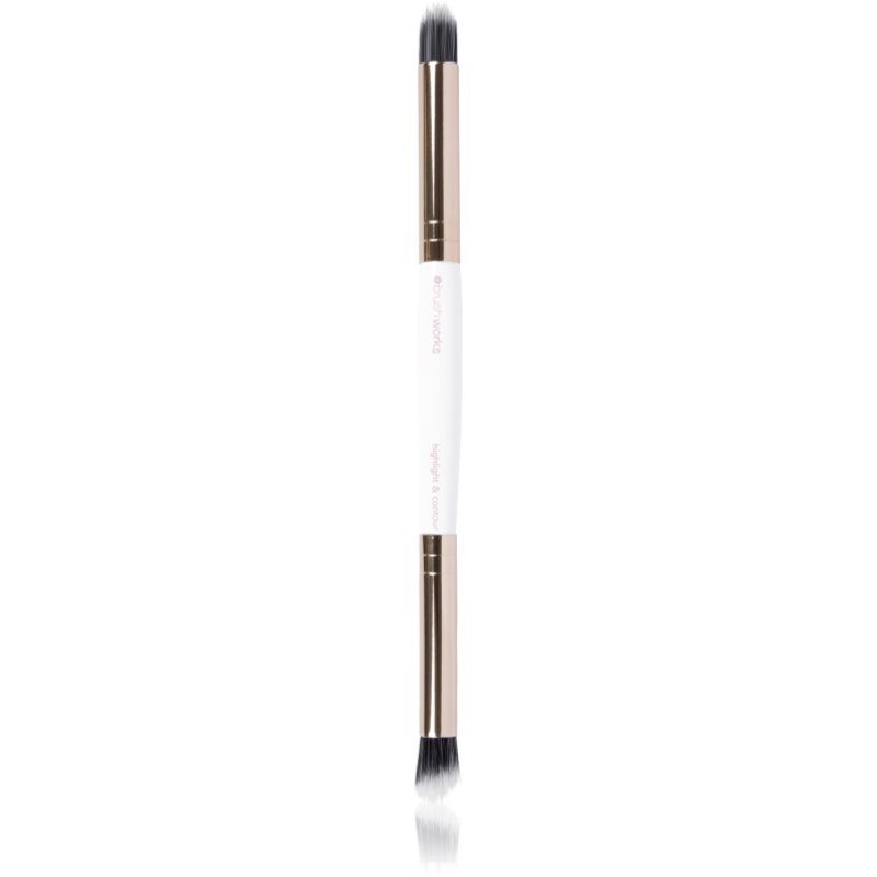 Brushworks Brushworks Highlight & Contour Brush White & Gold pędzel 100 g