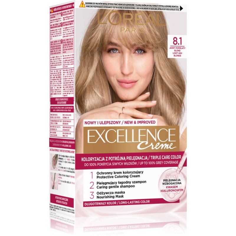 L’Oréal Paris Excellence Créme trwała farba do włosów 8.1 jasny popielaty blond