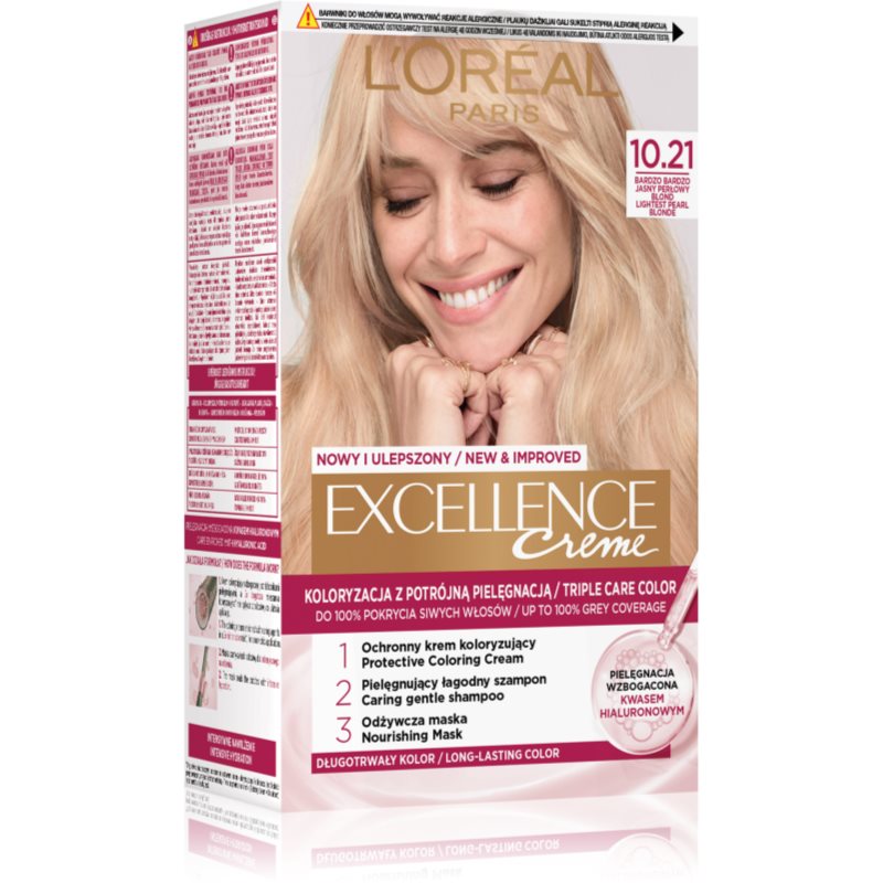 Loreal Excellence Creme 10.21 Bardzo bardzo jasny perłowy blond