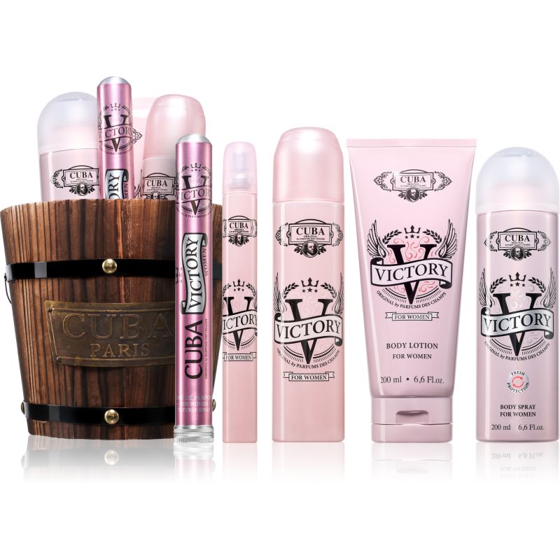 Cuba Victory Zestaw woda perfumowana 100 ml + woda perfumowana 35 ml + spray do ciała 200 ml + mleczko do ciała 200 ml