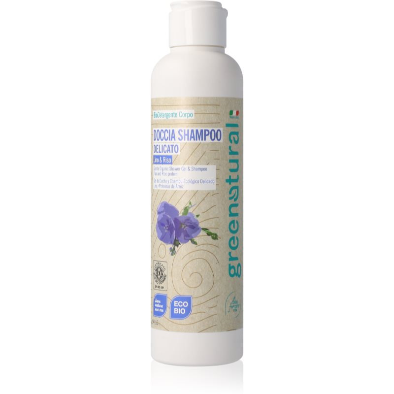 Greenatural Shower Gel & Shampoo żel pod prysznic i szampon 2w1 Linen and Rice 250 ml