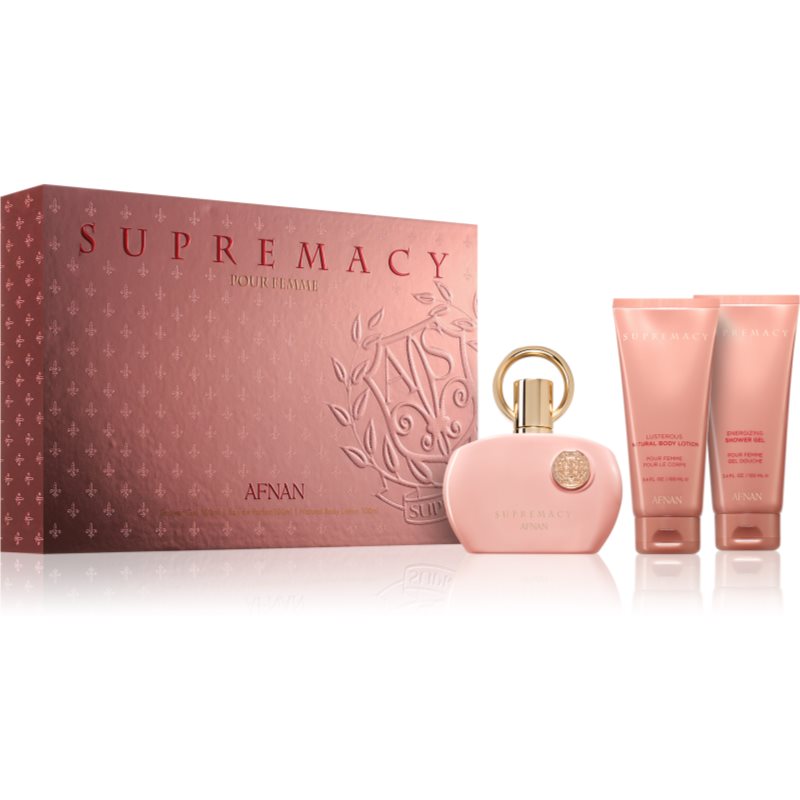Afnan Supremacy Pink zestaw woda perfumowana spray 100ml + żel pod prysznic 100ml + balsam do ciała 100ml
