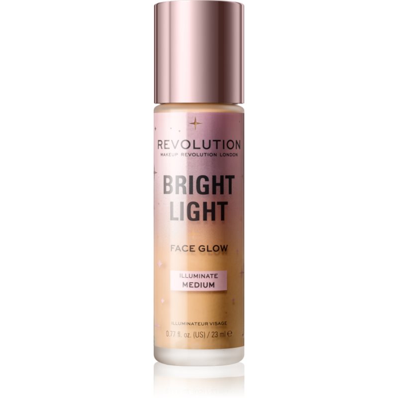 MAKEUP REVOLUTION - BRIGHT LIGHT - Face Glow - Podkład/ Rozświetlacz do twarzy w płynie - 23 ml - ILLUMINATE MEDIUM