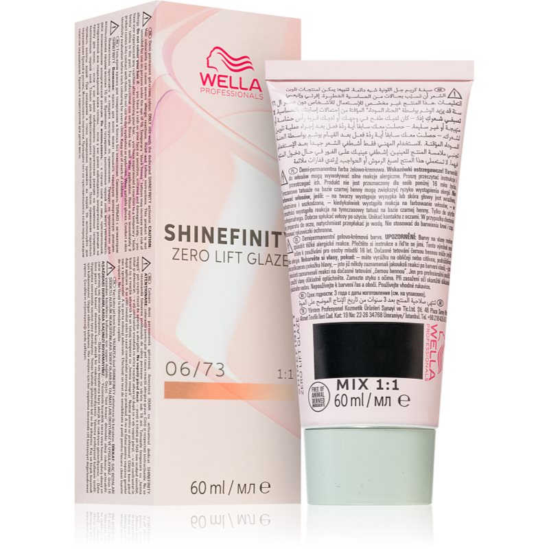 Wella Shinefinity Zero Lift Glaze, farba półtrwała do włosów, 06/73 gold, 60ml