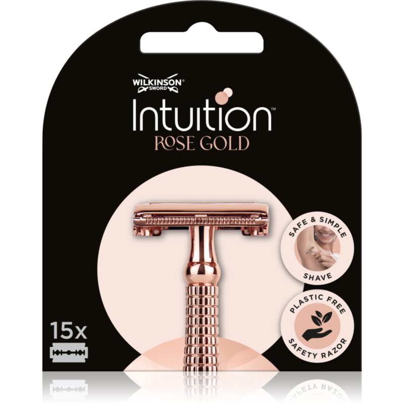Wilkinson Intuition Rose Gold żyletki do klasycznej maszynki do golenia dla kobiet 15szt