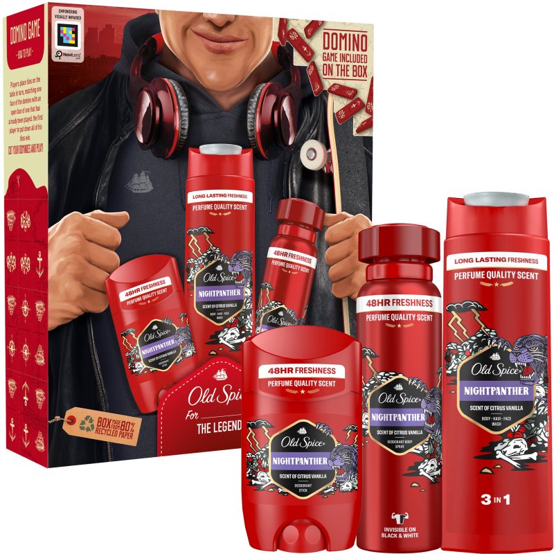 Old Spice Zestaw Prezentowy Night Panter Dezodorant+sztyft+żel Pod Prysznic