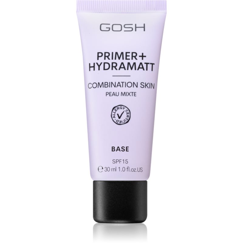Gosh, Primer+ 007, Nawilżająca baza pod makijaż do cery mieszanej i tłustej spf15, 3030 ml
