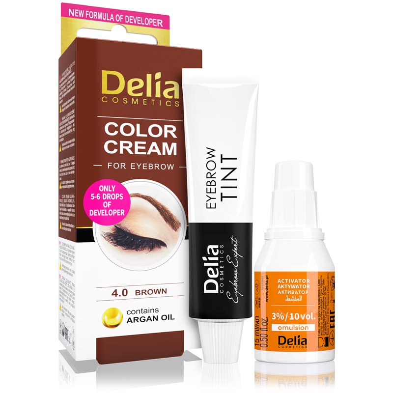 Delia Cosmetics Henna do brwi kremowa ciemny brąz 3.0