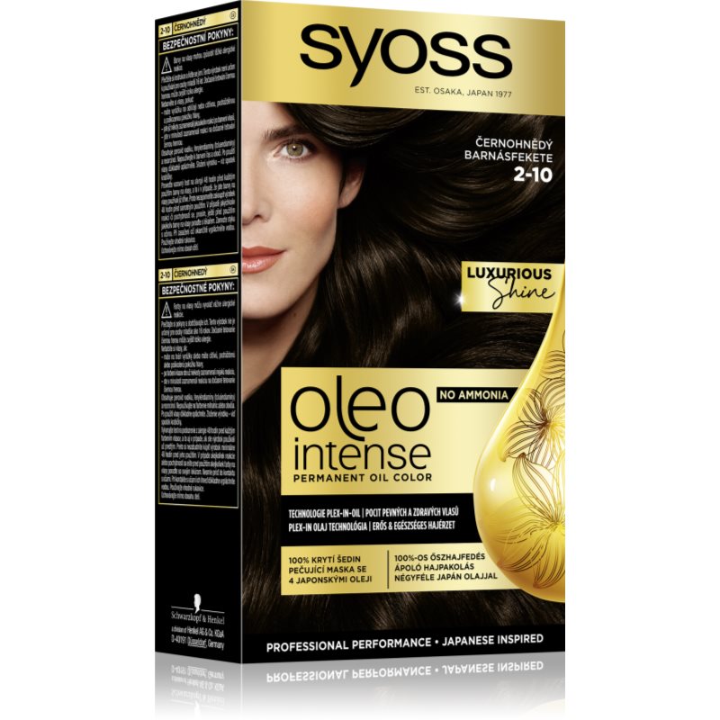 Syoss Oleo Intense Permanent Oil Color farba do włosów 50 ml dla kobiet 2-10 Black Brown