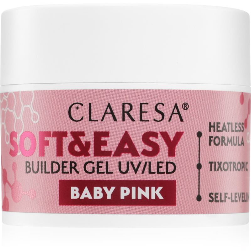 Claresa - Żel budujący SOFT&EASY builder gel baby pink 12g