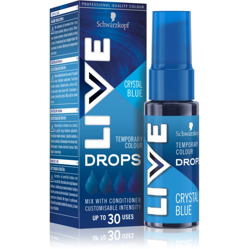 Schwarzkopf Live Drops Crystal Blue - zmywanla farba do włosów 30 ml