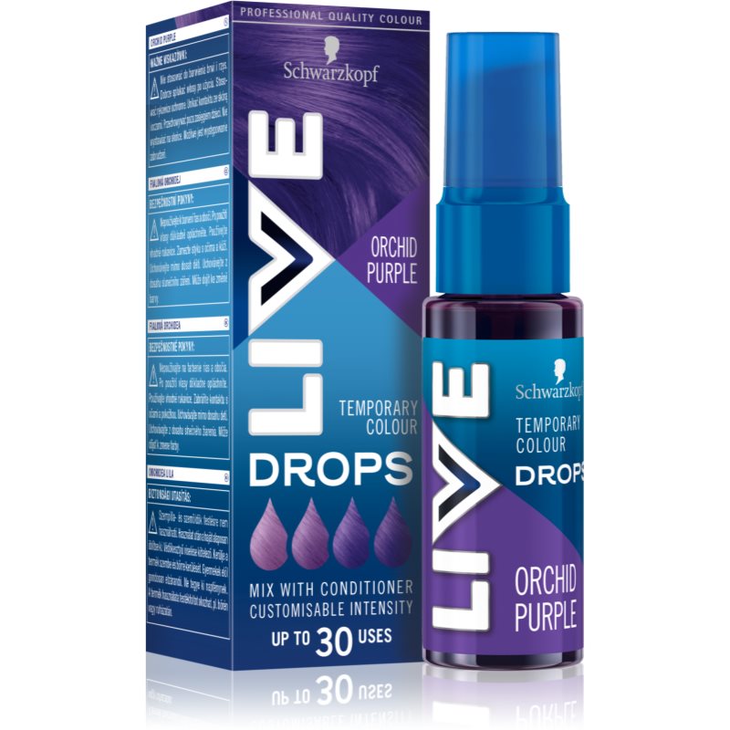 Schwarzkopf Live Drops Orchid Purple - zmywanla farba do włosów 30 ml