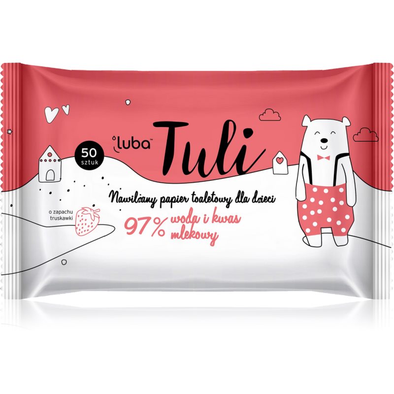 Luba Tuli nawilżany papier toaletowy dla dzieci Truskawka 50szt