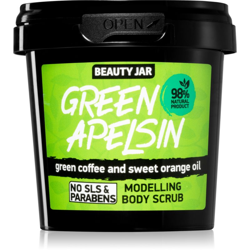 Beauty Jar Beauty Jar GREEN APELSIN Modelujący scrub do ciała Ekstrakt zielonej kawy i olejek pomarańczowy 200g
