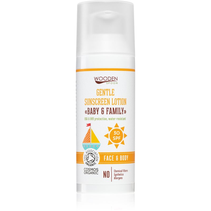 Wooden Spoon Delikatny krem na słońce SPF 30+ dla niemowląt i całej rodziny 50 ml