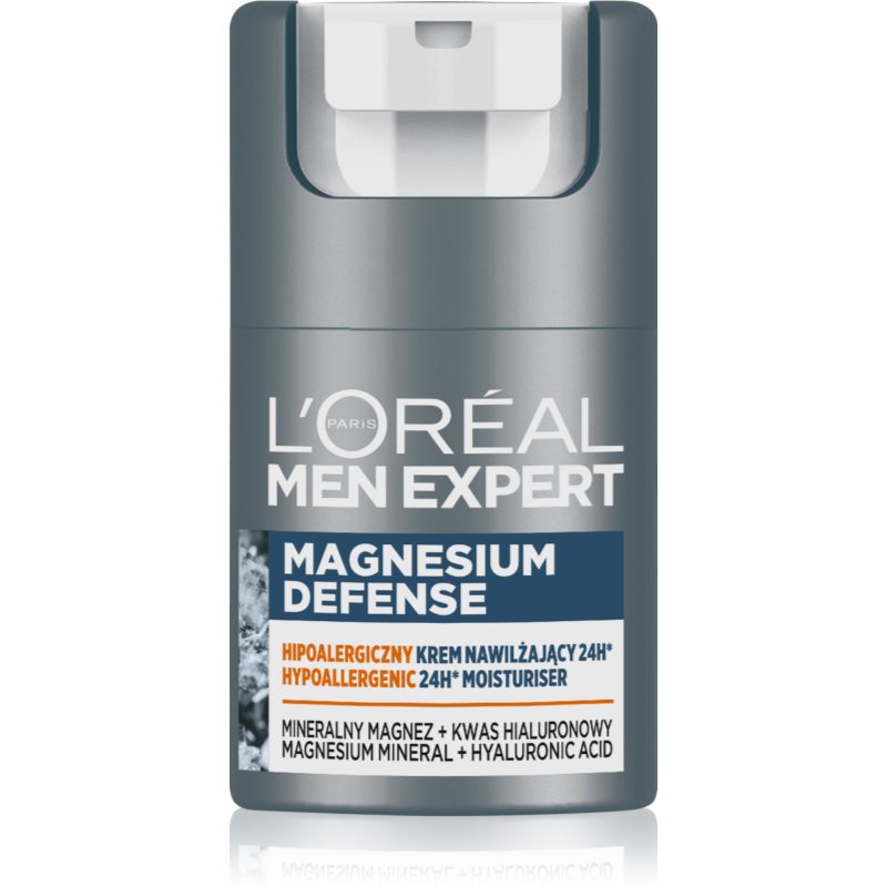 L''oreal L''Oréal - MEN EXPERT - MAGNESIUM DEFENSE - 24H Moisturiser - Hipoalergiczny krem nawilżający do twarzy - 50 ml