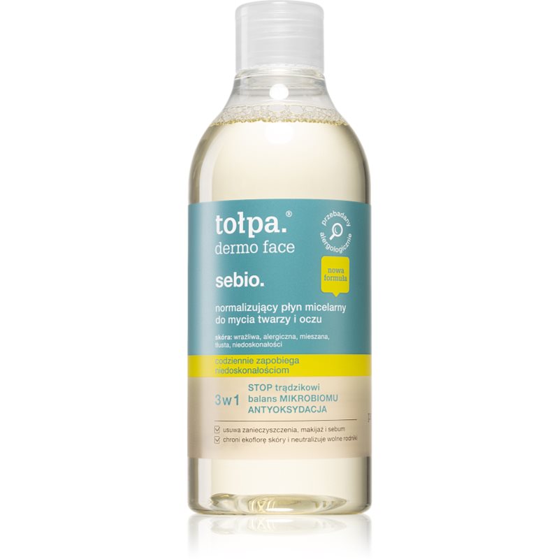 Tołpa dermo face sebio normalizujący płyn micelarny do mycia twarzy i oczu 400 ml