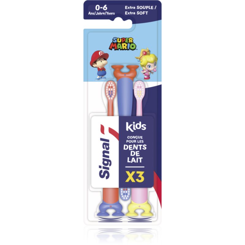 Signal Kids Super Mario Extra Soft Toothbrush Szczoteczka do zębów dla dzieci Zestaw
