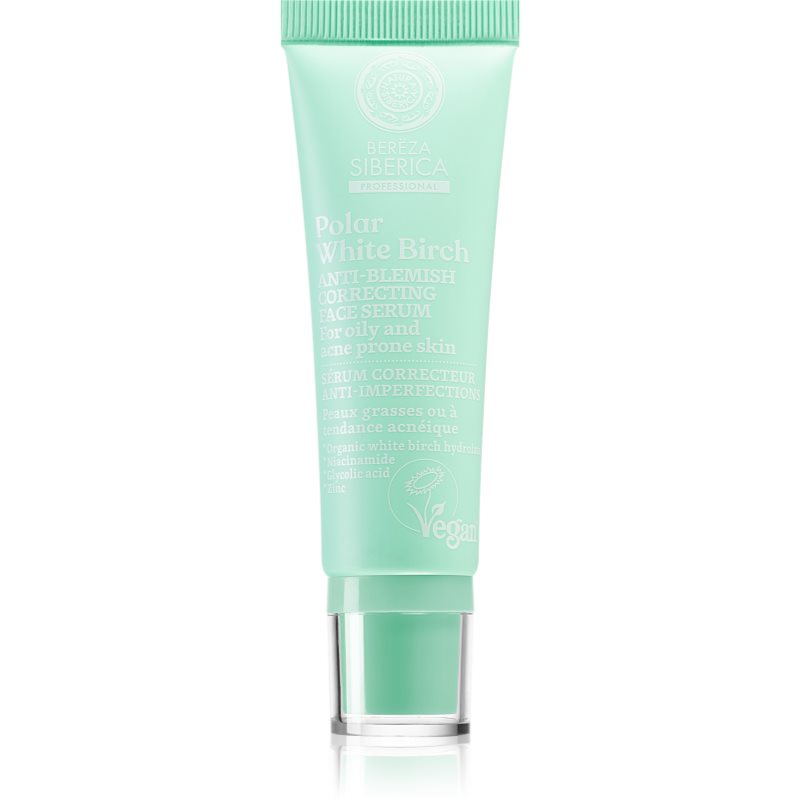 Siberica Natural Siberian TOOTHPASTE Wegańskie serum do twarzy przeciwdziałające niedoskonałościom do skóry tłustej oraz z tendencją do powstawania trądziku 30ml Bereza