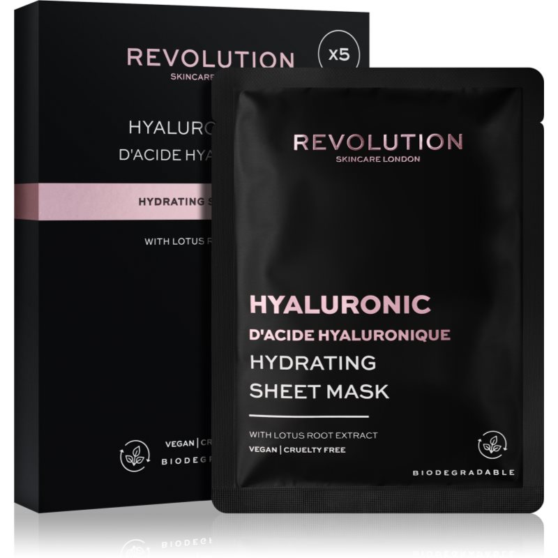 Revolution skincare Revolution Skincare Hydrating Hyaluronic Maseczki Nawilżające 5 Sztuk MUR-3856