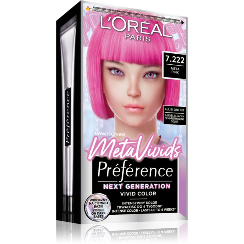L'Oreal Paris Preference MetaVivids farba do włosów 7.222 Meta Pink