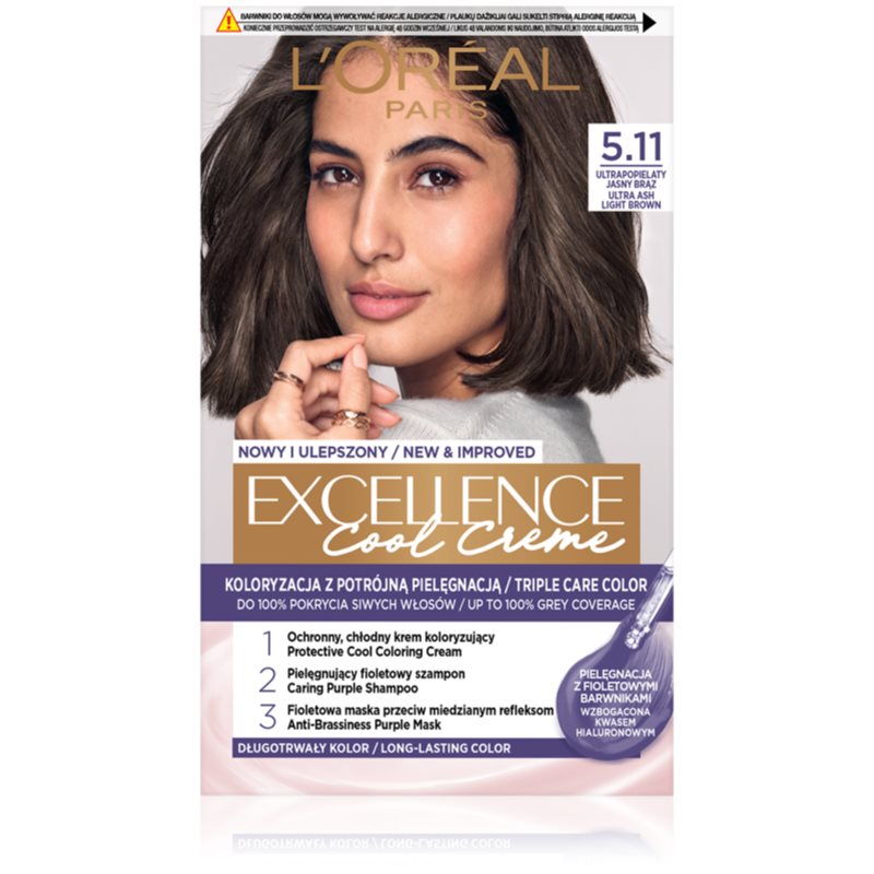 Loreal L'Oreal L'Oreal Cool Creme Farba do włosów 5.11 Ultrapopielty Jasny Brąz