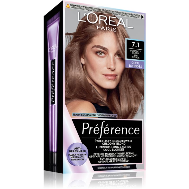 Loreal Recital Preference 7.1/L Islande popielaty blond