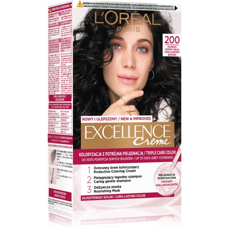 L'OREAL Excellence Creme farba do włosów 200 Dark Brown 176ml