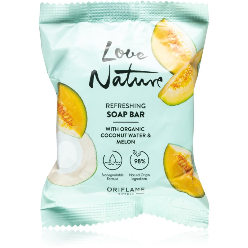 Oriflame Love Nature Coconut Water & Melon mydło oczyszczające w kostce 75 g