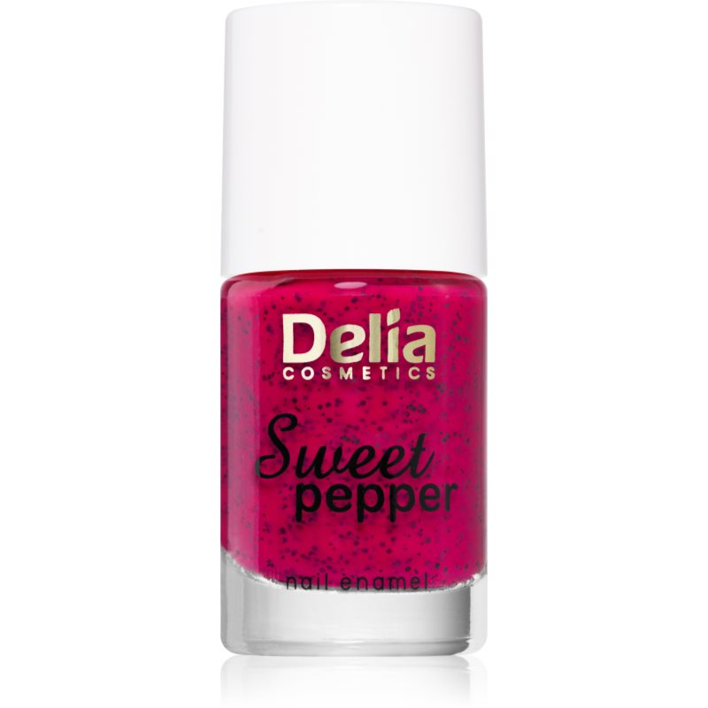 Delia Cosmetics Sweet Pepper Black Particles lakier do paznokci odcień 05 Raspberry 11 ml