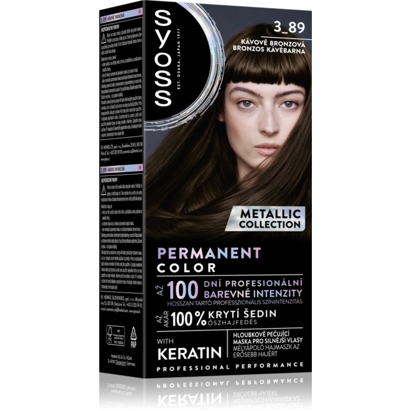Syoss Permanent Coloration farba do włosów trwale koloryzująca 3-89 Kawowy Brąz
