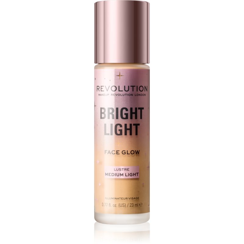 MAKEUP REVOLUTION - BRIGHT LIGHT - Face Glow - Podkład/ Rozświetlacz do twarzy w płynie - 23 ml - LUSTRE MEDIUM LIGHT