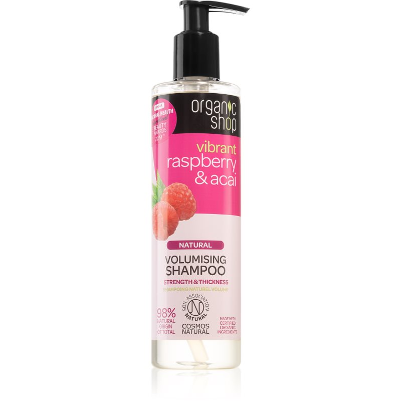 Organic Shop Szampon do włosów zwiększający objętość Organiczna Malina & Acai 280ml