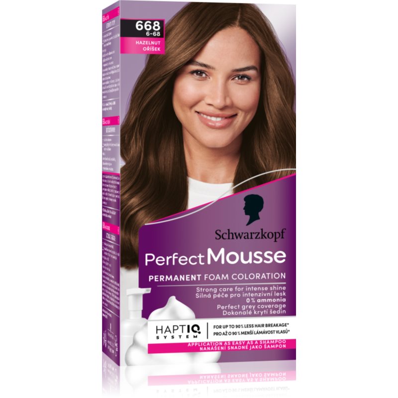 Schwarzkopf Perfect Mousse trwała farba do włosów odcień 668 Hazelnut 1 szt.