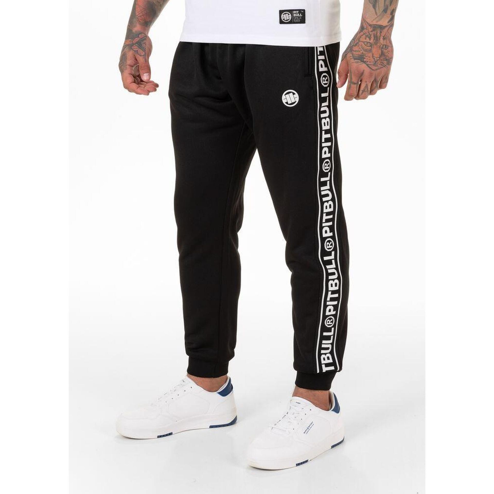 Spodnie dresowe Pit Bull Oldschool Polly-Terry Tape Logo '24 - Czarne S