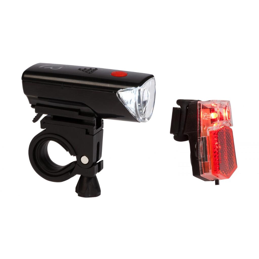 Cube RFR RFR CMPT zestaw oświetlenia rowerowego, matte black 2021 Lampki na baterie zestawy 139140000